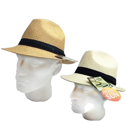 MELBOURNE HATS Fedora  Ecuadorian Palm Straw Hat Handwoven Summer Panama Trilby