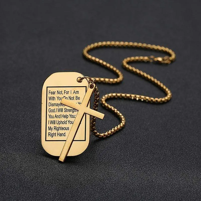Men's Christian Necklace <br> Isaiah 41:10
