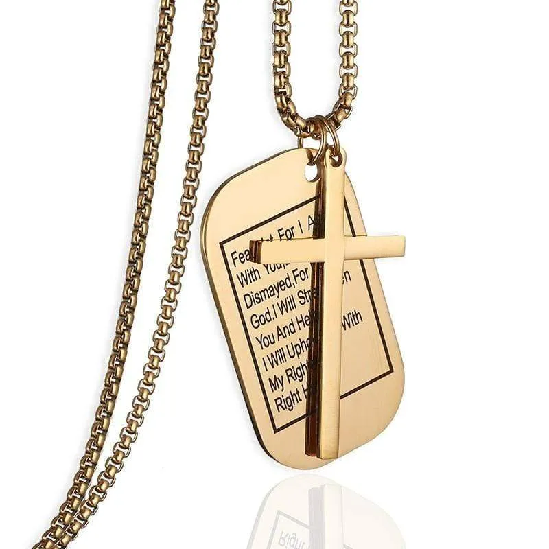 Men's Christian Necklace <br> Isaiah 41:10