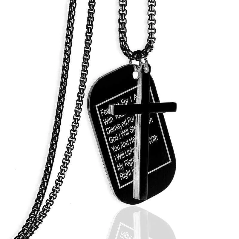 Men's Christian Necklace <br> Isaiah 41:10