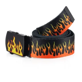 Men's Flame Print Adjustable Waist Belt