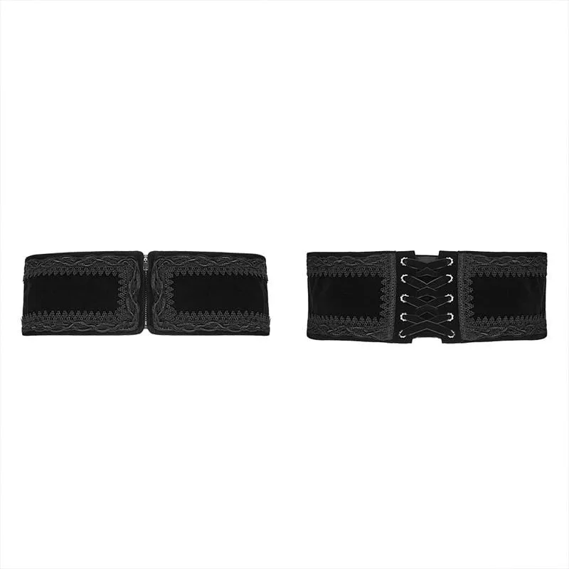 Men's Gothic Adjustable Tie Rope Velet Belts