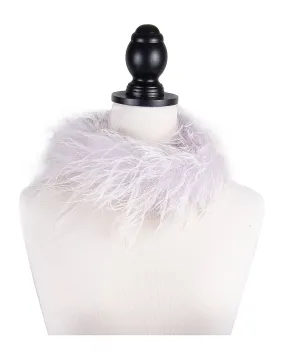 Miu Miu Platinum Faux Feather Collar Necklace-One Size