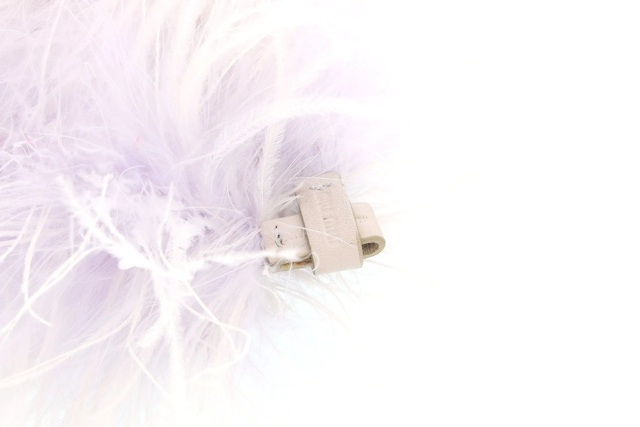 Miu Miu Platinum Faux Feather Collar Necklace-One Size