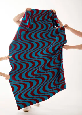 Moonage Daydream Throw - Maroon/Teal