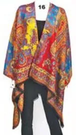 More Reversible Printed Cashmere Ruana Wraps