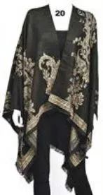 More Reversible Printed Cashmere Ruana Wraps