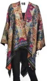 More Reversible Printed Cashmere Ruana Wraps