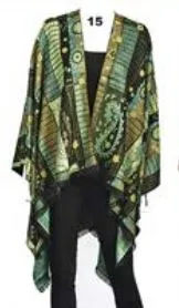 More Reversible Printed Cashmere Ruana Wraps
