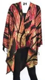 More Reversible Printed Cashmere Ruana Wraps