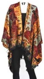 More Reversible Printed Cashmere Ruana Wraps
