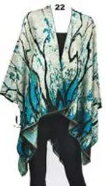 More Reversible Printed Cashmere Ruana Wraps