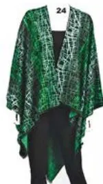 More Reversible Printed Cashmere Ruana Wraps