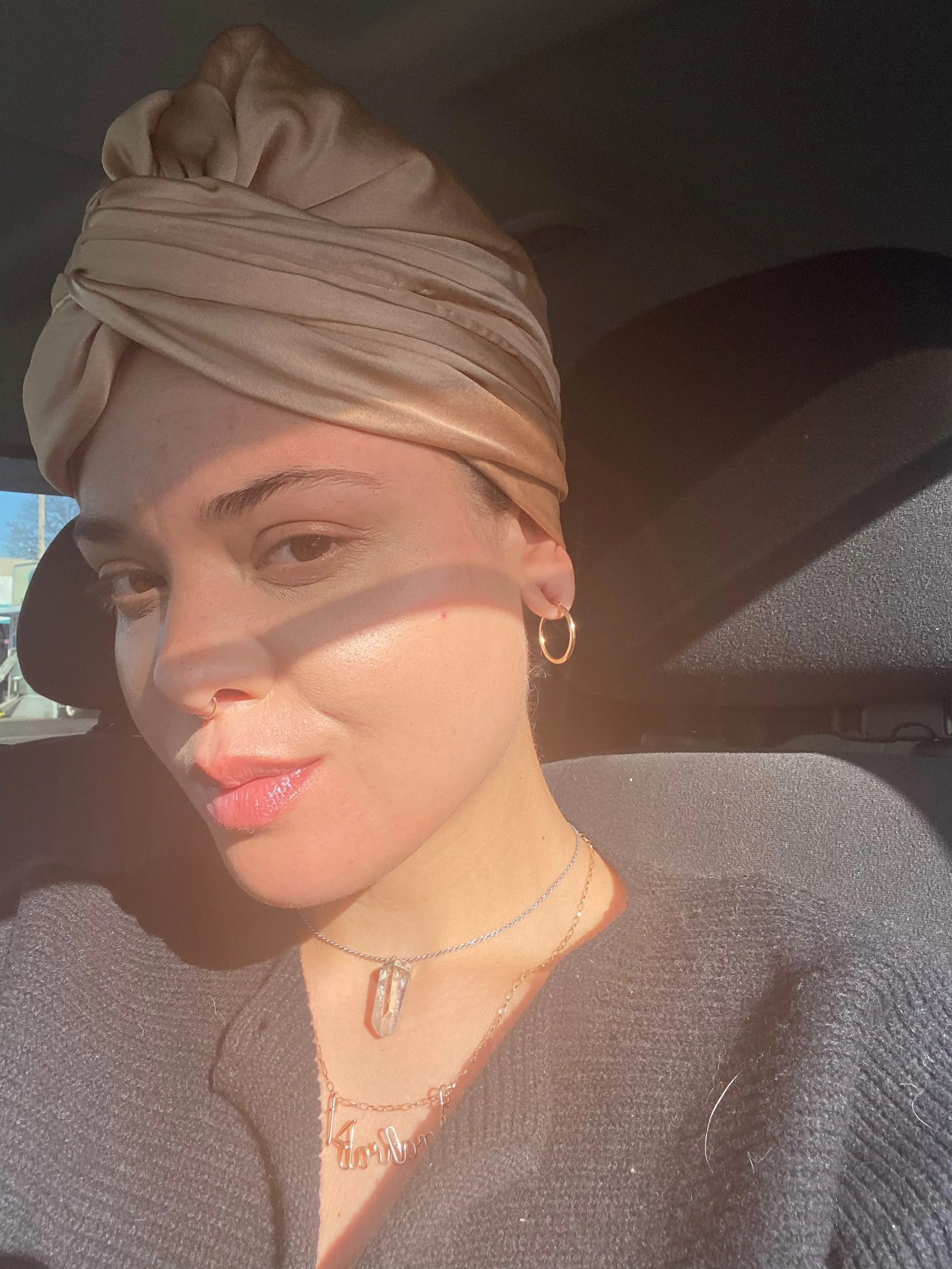 Naturally dyed charmeuse silk scarf