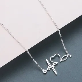 Nurse Stethoscope Heartbeat Necklaces & Pendants