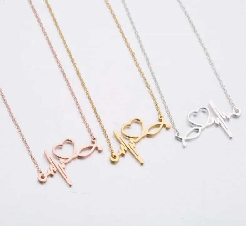 Nurse Stethoscope Heartbeat Necklaces & Pendants