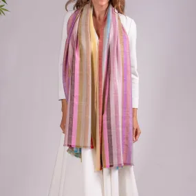 Pastel Stripe Pashmina Cashmere Shawl