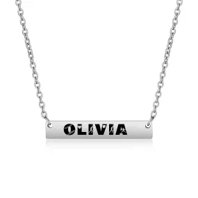 Personalized Baseball Bar Necklace