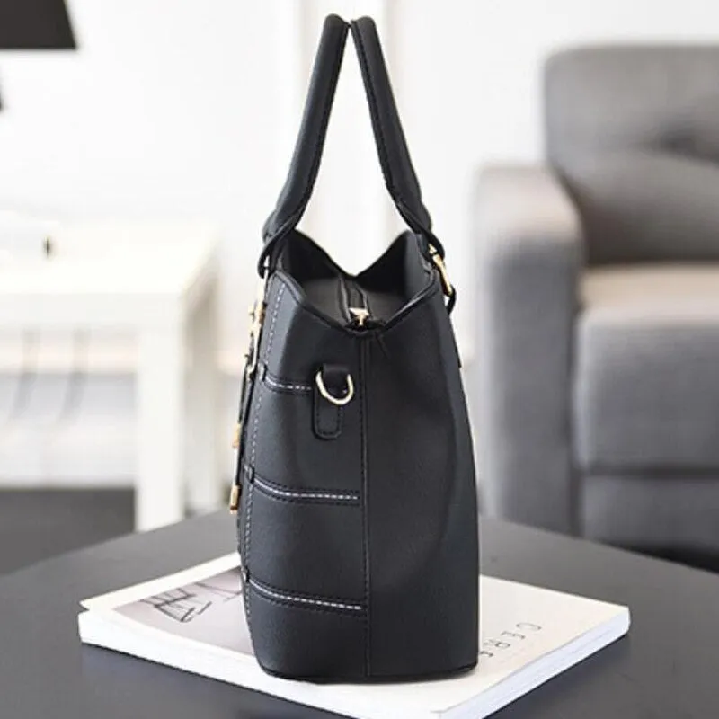 PU Leather Large Capacity Woman Handbag Grid Shoulder Bag Fashion Casual Luxury Designer Crossbody Bag Ladies Purse Bag Mama Bag