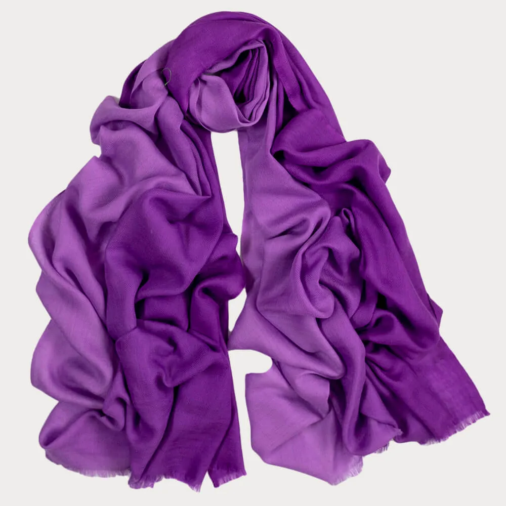 Purple Pizzazz Shaded Cashmere and Silk Wrap
