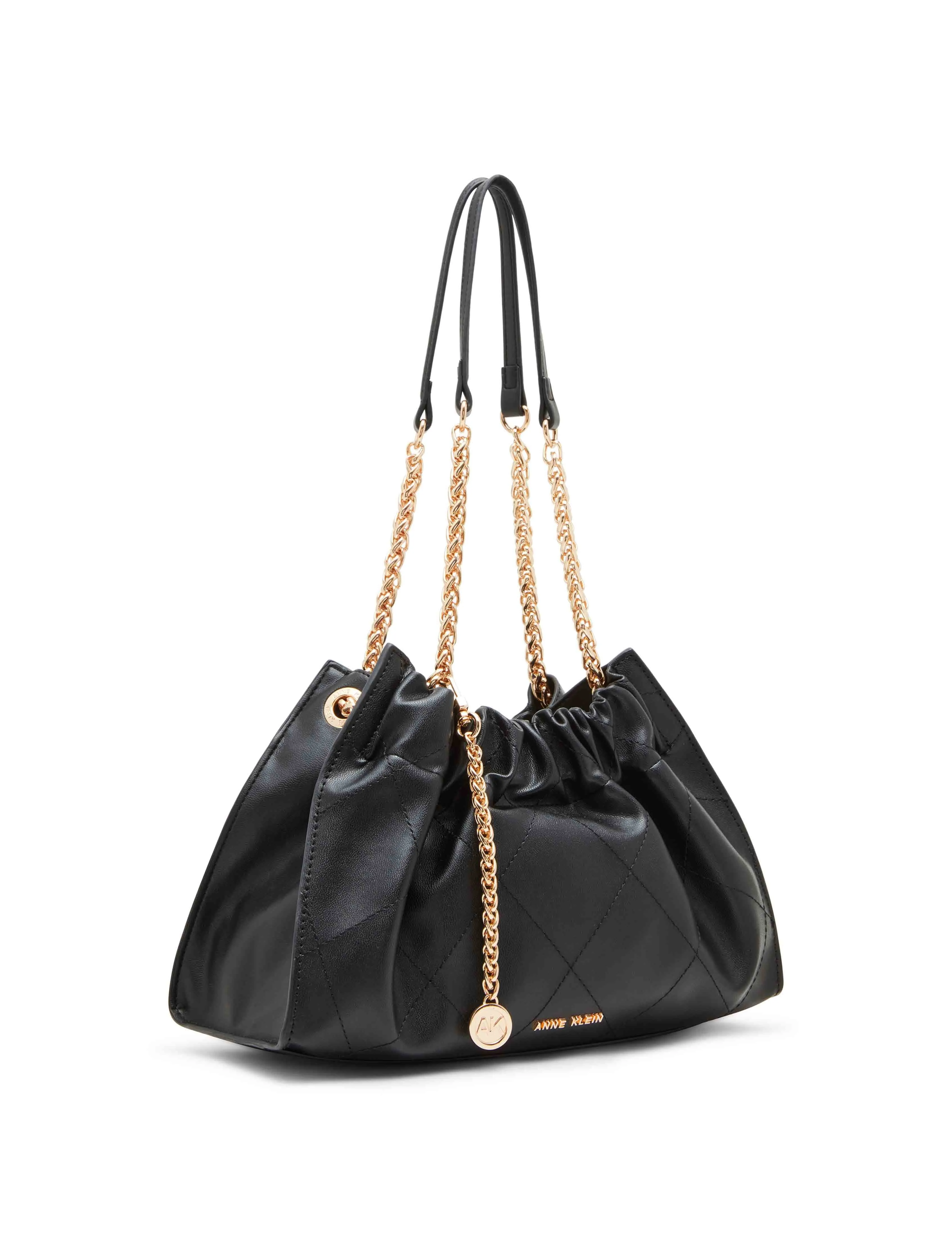 Quilted stitched Cinched closure satchel