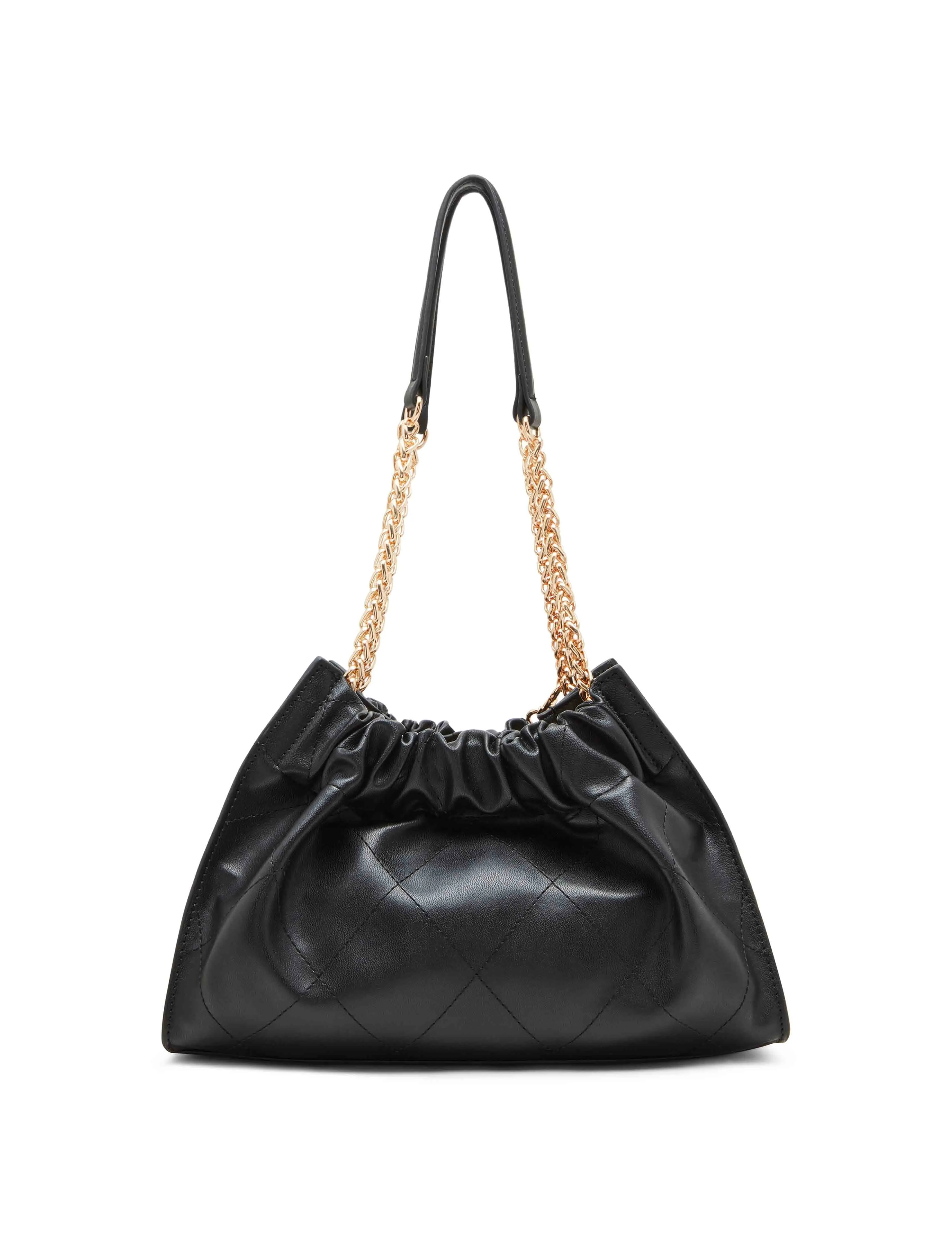 Quilted stitched Cinched closure satchel
