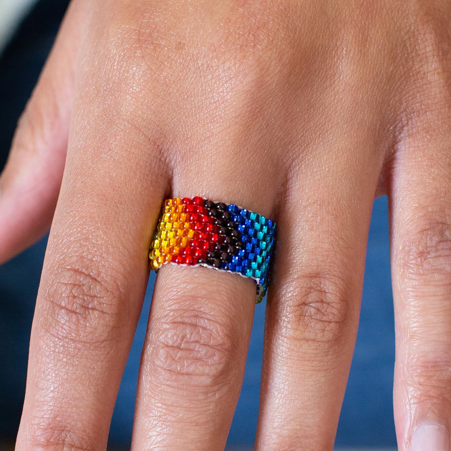 Rainbow Beaded Rings