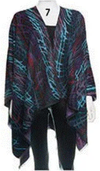 Reversible Printed Cashmere Ruana Wrap