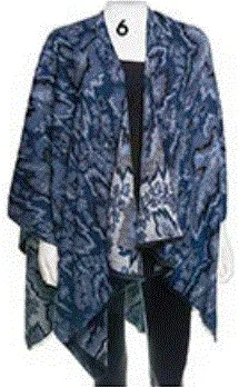 Reversible Printed Cashmere Ruana Wrap