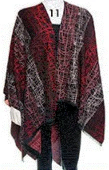 Reversible Printed Cashmere Ruana Wrap