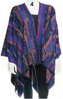 Reversible Printed Cashmere Ruana Wrap