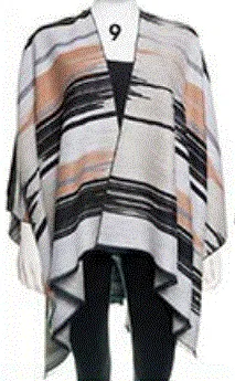 Reversible Printed Cashmere Ruana Wrap