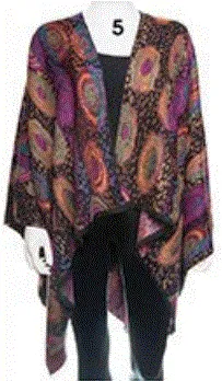 Reversible Printed Cashmere Ruana Wrap