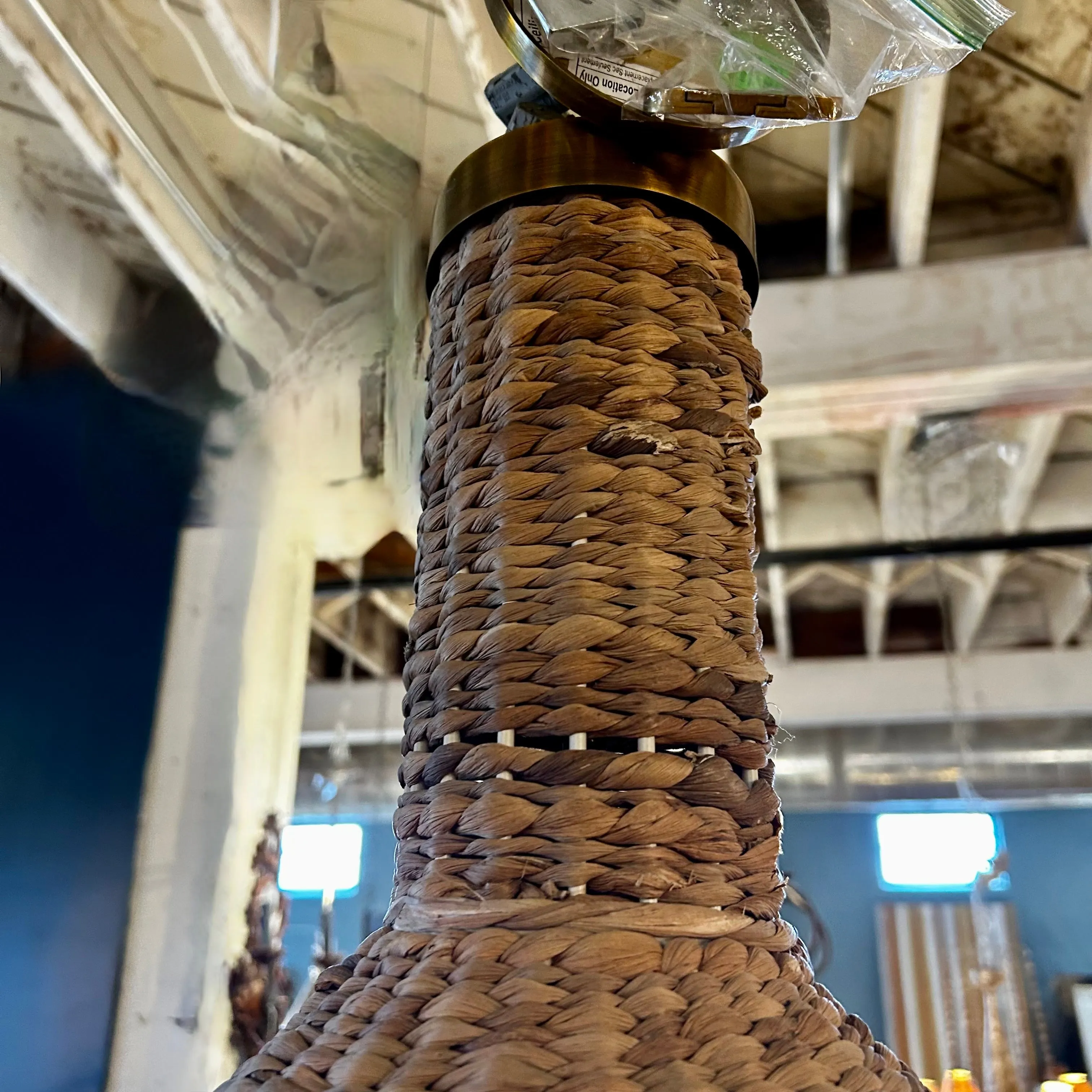 RH Restoration Hardware Panama Handwoven Pendant Light