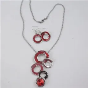 Rings of Fire Pendant Necklace & Earrings