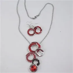 Rings of Fire Pendant Necklace & Earrings