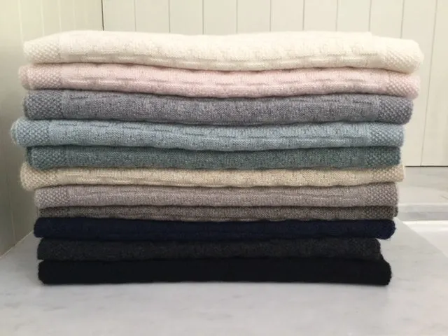 SCA 3-Ply Cashmere Chevron Scarf - Navy