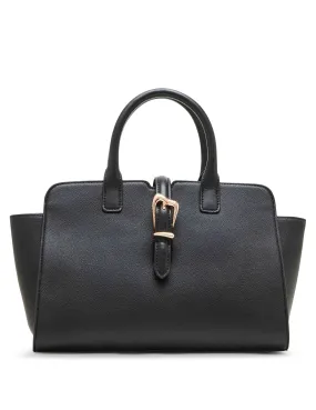 Sculpted Buckle Satchel & Detachable Strap