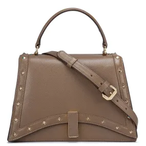 Small Franzy Leather Satchel - Cafe