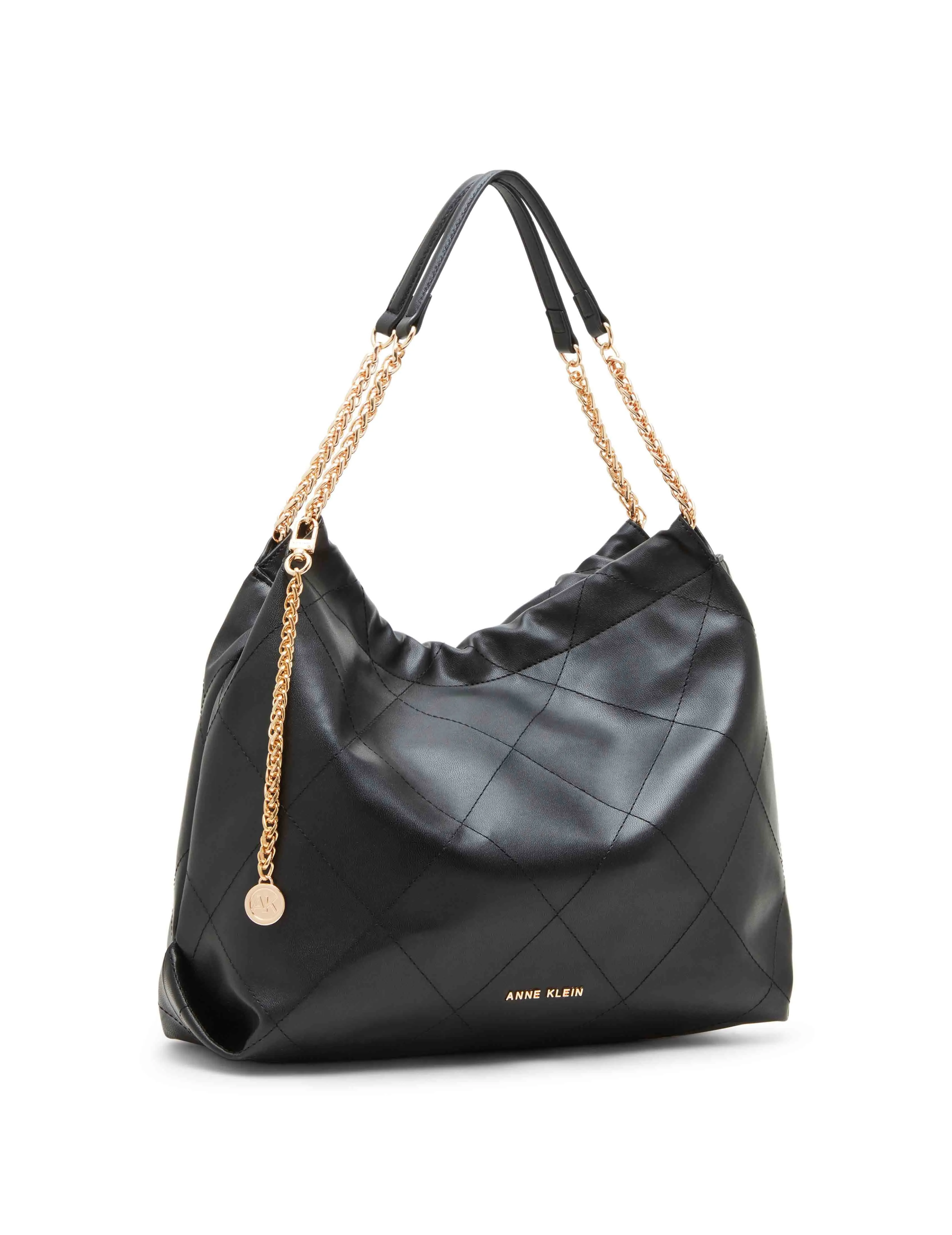 Soft stitched quilted hobo with chain strap
