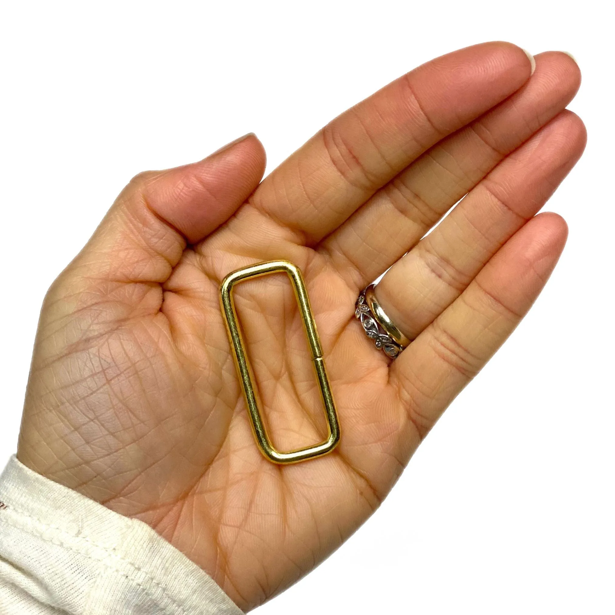 Steel Rectangle Rings - 0.5" x 1.5" - 12 Pack