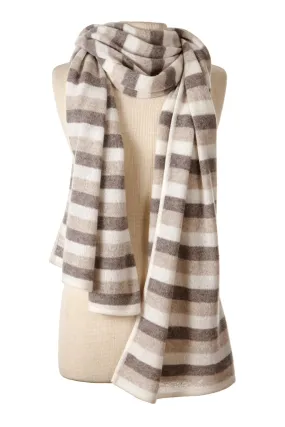 Striped Travel Wrap - Mocha