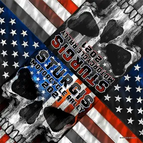 Sturgis 2021 Motorcycle Rally Patriot Skull Bandana