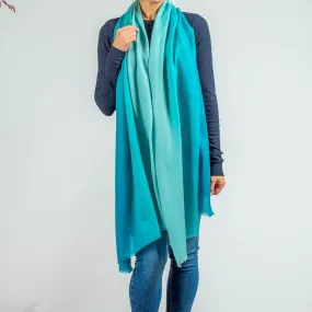 Teal Tango Shaded Cashmere and Silk Wrap