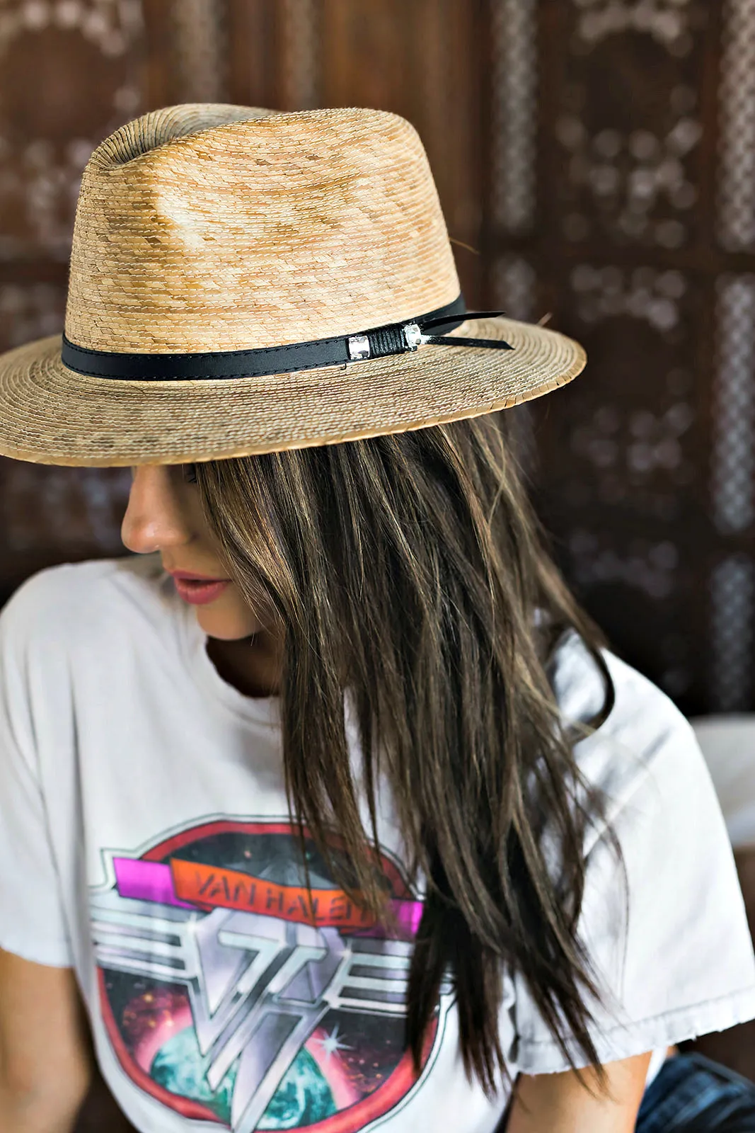The Pressed Palm Crystallized Straw Hat