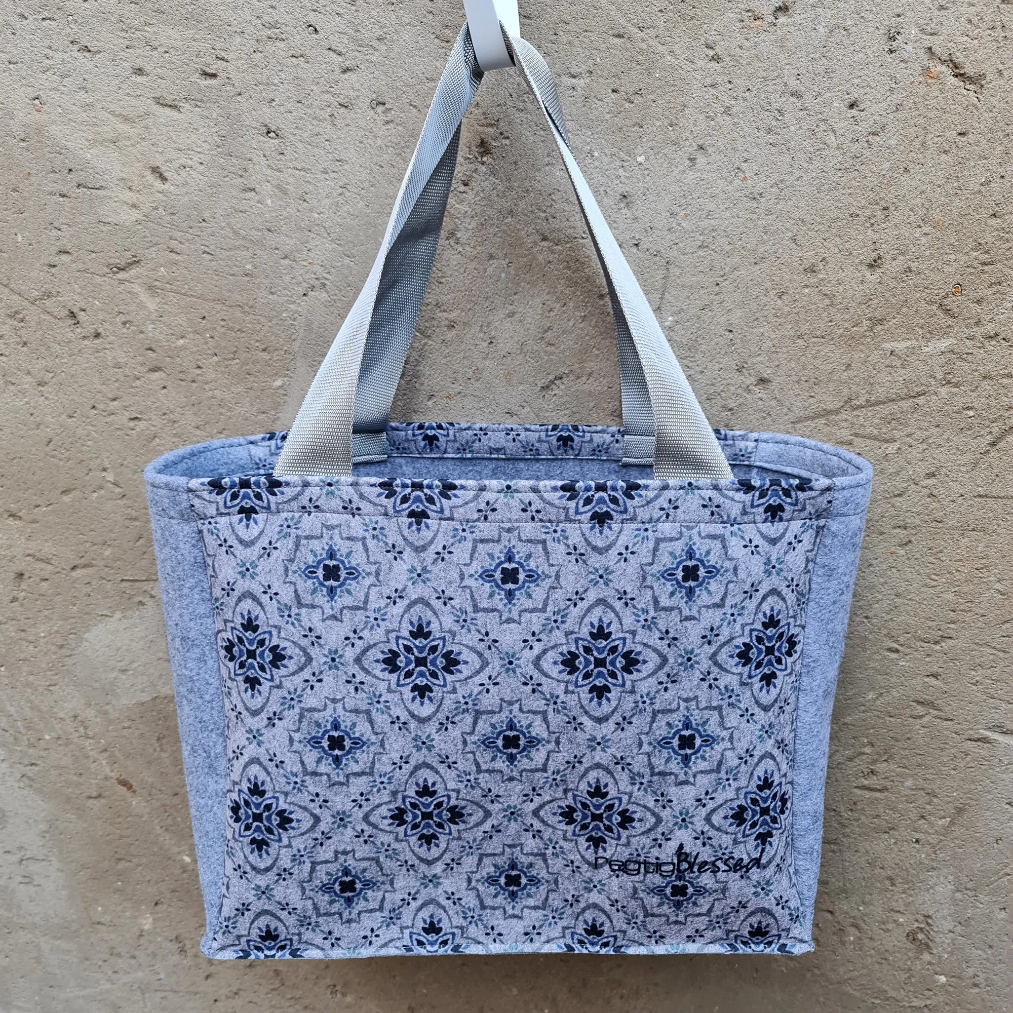 Tile Pattern - Recycled Felt Teacher Bag