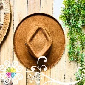 Tobacco Rhombus Mitla Velvet Hat - Peek-a-Boo Hand Painted Hat