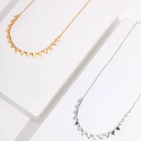 Triangle Charm Silver Choker Necklace