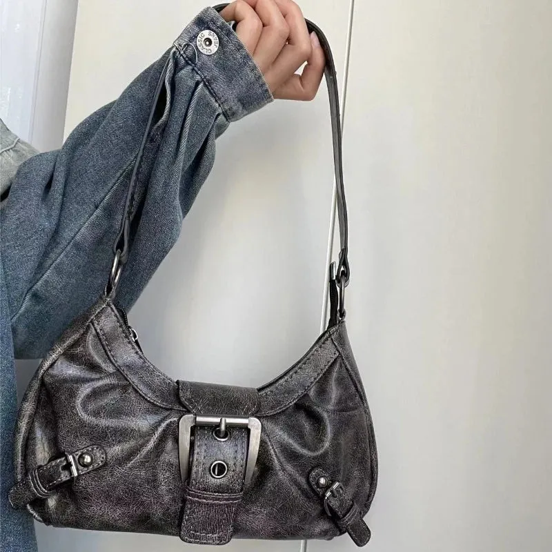 Uakiss Korean Women Vintage Casual Shoulder Bags New All Match Casual Y2k Aesthetic Handbags Office Lady Streetwear Simple Underarm Bag