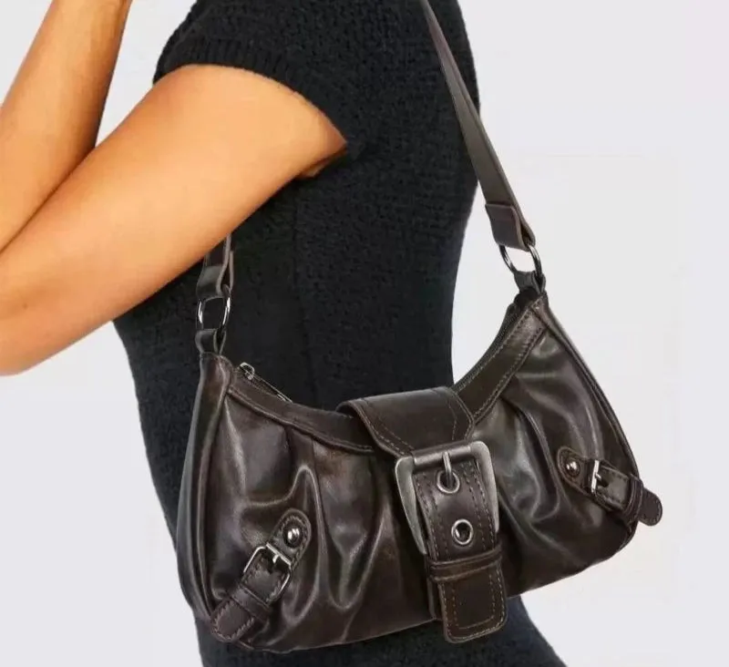 Uakiss Korean Women Vintage Casual Shoulder Bags New All Match Casual Y2k Aesthetic Handbags Office Lady Streetwear Simple Underarm Bag